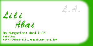 lili abai business card